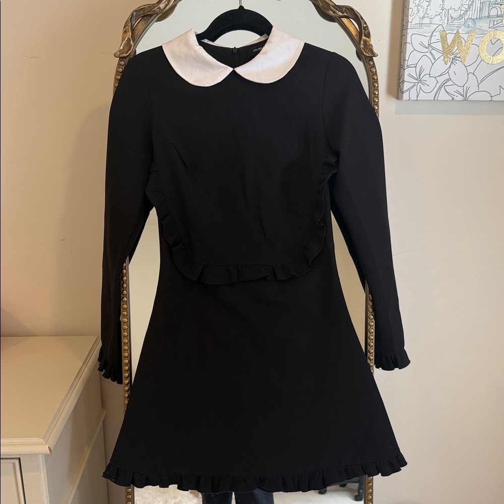 Black Dress with White Collar